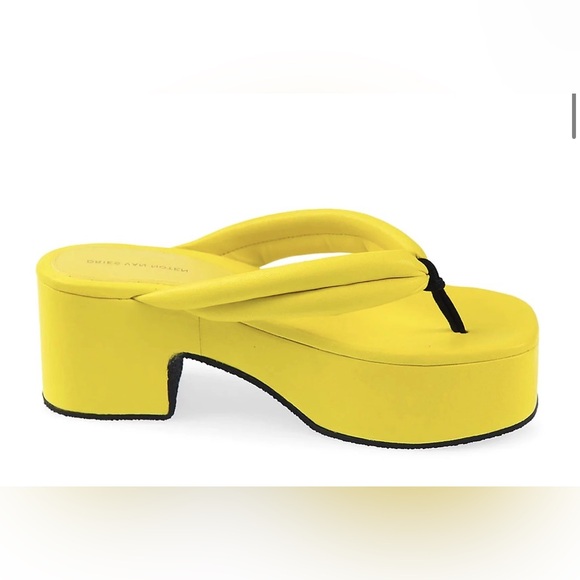 Dries Van Noten Shoes - Dries Van Noten Leather Platform Thong Sandals size EU 36